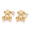 Brass Micro Pave Clear Cubic Zirconia Pendants KK-T078-02G-05-1