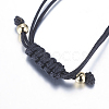 Adjustable Brass Braided Beaded Bracelets BJEW-F282-29G-RS-4
