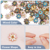 100Pcs Multi-Petal Alloy Enamel Bead Caps FIND-HY0001-07-5