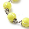 Sport Ball Theme Acrylic Round Beaded Bracelet BJEW-JB08660-03-4