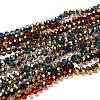 Electroplate Transparent Glass Beads Strands EGLA-A034-T6mm-O-1