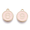 Light Gold Plated Alloy Enamel Charms ENAM-T010-04G-2