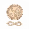 Brass Micro Pave Grade AAA Cubic Zirconia Links ZIRC-O009-09G-NR-3