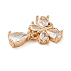 Brass Micro Pave Clear Cubic Zirconia Pendants ZIRC-U003-01G-03-2