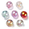 UV Plating Transparent Rainbow Iridescent Acrylic Beads X-TACR-D010-07-1