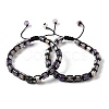 Adjustable Natural Amethyst and Non-magnetic Synthetic Hematite Braided Bead Bracelets BJEW-Z090-01H-4