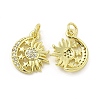 Brass Micro Pave Cubic Zirconia Pendants KK-E068-VB421-1