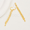 Fashionable Retro Brass Leaf Tassel Hoop Earrings LS-NP2423-2