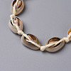 Cowrie Shell Choker Necklaces NJEW-JN02388-01-3