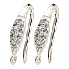 Brass Micro Pave Clear Cubic Zirconia Earring Hooks KK-R149-21S-1