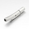 Tarnish Resistant Frosted Column 304 Stainless Steel Bayonet Necklace Clasps STAS-N065-07-2