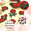 22Pcs Rose Flower Polyester Computerized Embroidery Cloth Iron on Sew on Patches PATC-CJZ0001-01-3