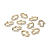 Brass Micro Pave Clear Cubic Zirconia Spring Gate Rings ZIRC-F120-008G-3