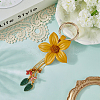 Leather and Alloy Keychain HJEW-WH20022-04A-04-3