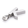 Non-Tarnish 304 Stainless Steel Letter Pendants X-STAS-H127-K-P-3