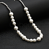 Stainless Steel Pearl Bib Necklaces for Unisex MM2620-2-1