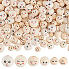 PandaHall Elite 180Pcs 6 Styles Printed Wood Beads WOOD-PH0002-77-1