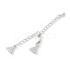 Brass Micro Pave Cubic Zirconia Chain Extender with Glass KK-U052-05P-1