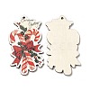 Single Face Printed Wood Big Pendants WOOD-D025-06-1