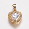Brass Micro Pave Cubic Zirconia Charms ZIRC-E143-58B-G-1