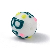 Opaque Painted Glass Beads GLAA-B001-01F-3