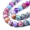 Opaque Baking Paint Crackle Glass Beads Strands X-EGLA-S174-33J-3
