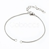 Tarnish Resistant 304 Stainless Steel Box Chains/Venice Chains Bracelets Making AJEW-JB00783-01-1