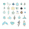 27Pcs 27 Style Light Gold Alloy Enamel Pendants ENAM-YW0001-77-1