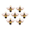 Light Gold Plated Alloy Enamel Pendants X-ENAM-R136-49-1