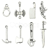 40Pcs 8 Styles Tibetan Style Alloy Pendants TIBEP-YW0001-75-2