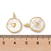 Rack Plating Brass Pendants with Natural Shell KK-K332-40G-3