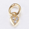 Brass Micro Pave Cubic Zirconia Charms ZIRC-E135-29G-1