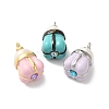 Rack Plating Brass Cubic Zirconia Pendants KK-G504-09-1
