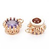 Brass Micro Pave Cubic Zirconia Charms KK-S356-772B-2