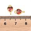 Brass Pave Cubic Zirconia Heart Links Connector Charms KK-K340-49G-07-3