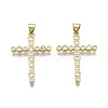 Brass Micro Pave Clear Cubic Zirconia Pendants KK-R133-009G-NF-1