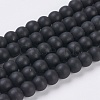 Black Stone Beads Strands G-G508-7-1