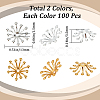 200Pcs 2 Colors Brass Bead Caps OHAR-SC0001-04-2