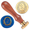 Golden Plated Brass Sealing Wax Stamp Head AJEW-WH0208-916-1