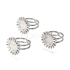 Tarnish Resistant Stainless Steel Cuff Ring Findings X-PW-WG67428-05-5