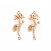 Brass Birth Flower Connector Charms KK-S364-232-1