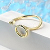 Brass Micro Pave Clear Cubic Zirconia Cuff Rings RJEW-F103-05-G-2