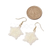 Snowflake Braided Glass Seed Bead Dangle Earrings EJEW-JE05868-3