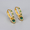 Brass Micro Pave Cubic Zirconia Hoop Dangle Earrings WG33AFF-02-1