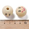 Printed Schima Wood European Beads WOOD-G023-14D-3