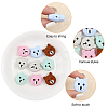10Pcs 5 Colors Silicone Beads SIL-CA0001-91-4