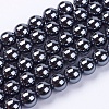 Non-Magnetic Synthetic Hematite Beads Strands X-G-H1623-8mm-2-1