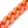 Handmade Opaque Acrylic Curb Chains AJEW-JB00564-09-1