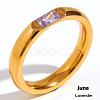304 Stainless Steel Pave Cubic Zirconia Finger Rings FS-WG61B2A-16-1