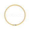 Birthstone 304 Stainless Steel Pave Cubic Zirconia Link Bracelets FS-WG4804B-01-1